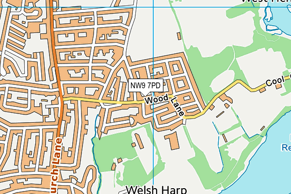 NW9 7PD map - OS VectorMap District (Ordnance Survey)