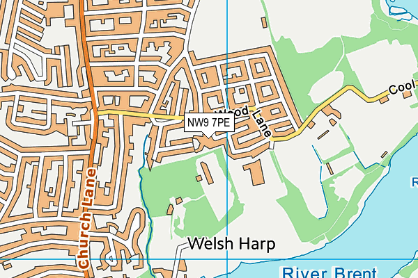 NW9 7PE map - OS VectorMap District (Ordnance Survey)