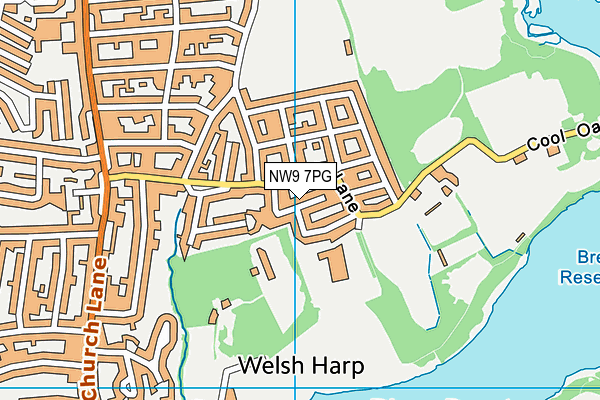 NW9 7PG map - OS VectorMap District (Ordnance Survey)
