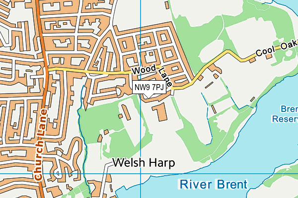NW9 7PJ map - OS VectorMap District (Ordnance Survey)