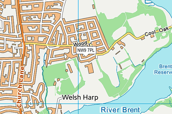 NW9 7PL map - OS VectorMap District (Ordnance Survey)