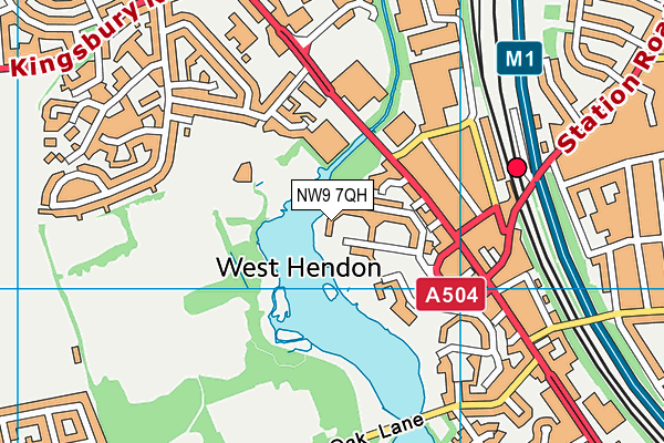 NW9 7QH map - OS VectorMap District (Ordnance Survey)