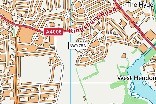 NW9 7RA map - OS VectorMap District (Ordnance Survey)