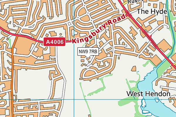 NW9 7RB map - OS VectorMap District (Ordnance Survey)