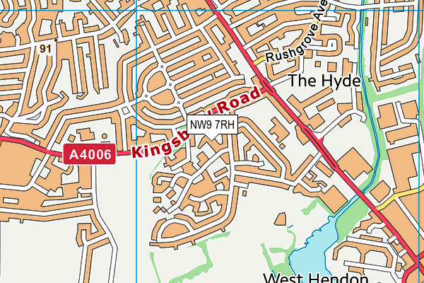 NW9 7RH map - OS VectorMap District (Ordnance Survey)