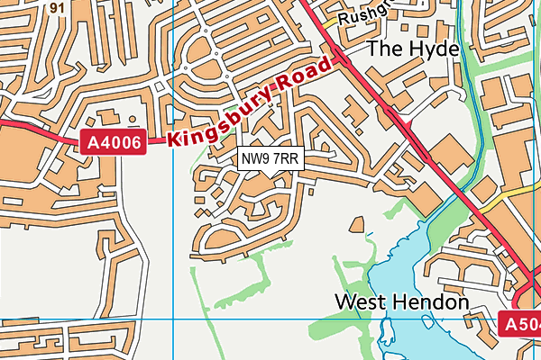 NW9 7RR map - OS VectorMap District (Ordnance Survey)