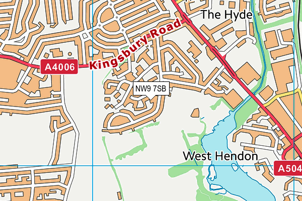 NW9 7SB map - OS VectorMap District (Ordnance Survey)