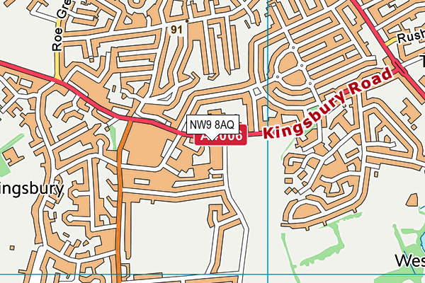 NW9 8AQ map - OS VectorMap District (Ordnance Survey)