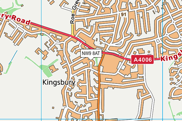 NW9 8AT map - OS VectorMap District (Ordnance Survey)