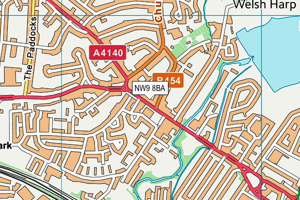 NW9 8BA map - OS VectorMap District (Ordnance Survey)