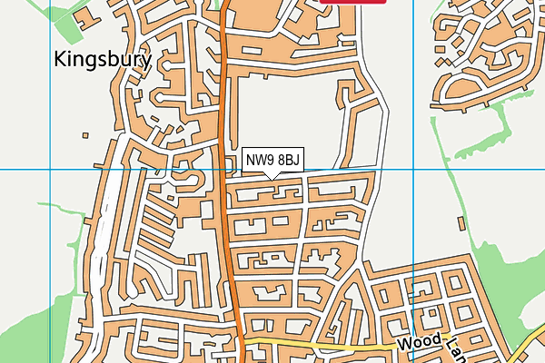 NW9 8BJ map - OS VectorMap District (Ordnance Survey)