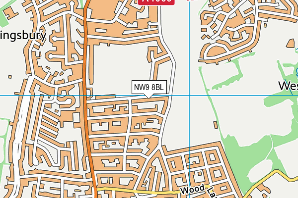 NW9 8BL map - OS VectorMap District (Ordnance Survey)
