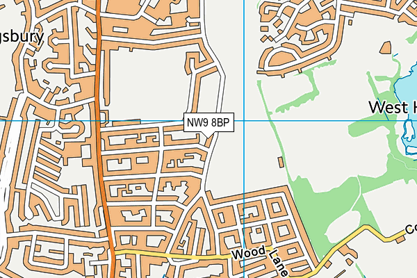 NW9 8BP map - OS VectorMap District (Ordnance Survey)