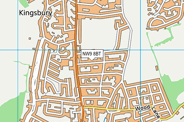 NW9 8BT map - OS VectorMap District (Ordnance Survey)