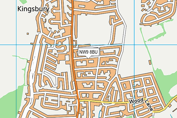 NW9 8BU map - OS VectorMap District (Ordnance Survey)