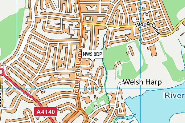 NW9 8DP map - OS VectorMap District (Ordnance Survey)