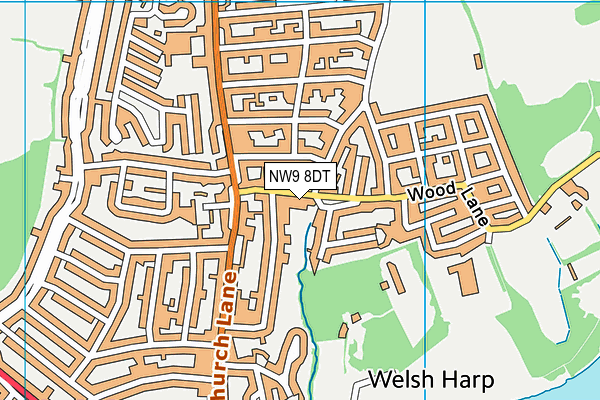 NW9 8DT map - OS VectorMap District (Ordnance Survey)