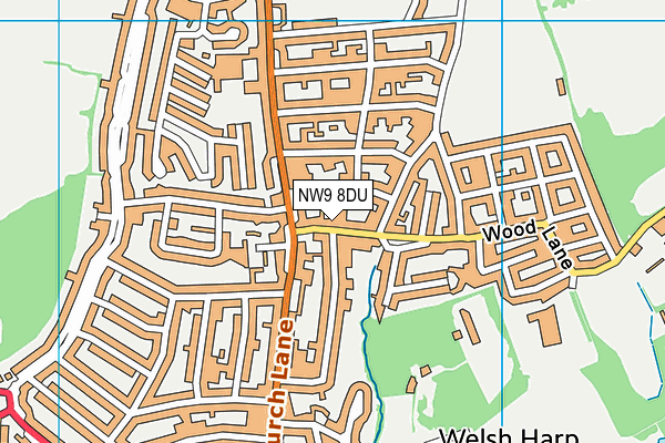 NW9 8DU map - OS VectorMap District (Ordnance Survey)
