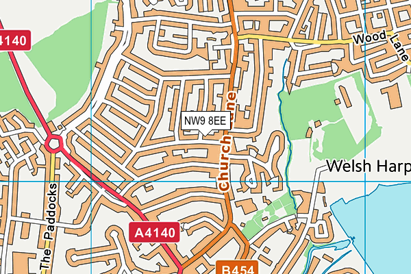 NW9 8EE map - OS VectorMap District (Ordnance Survey)