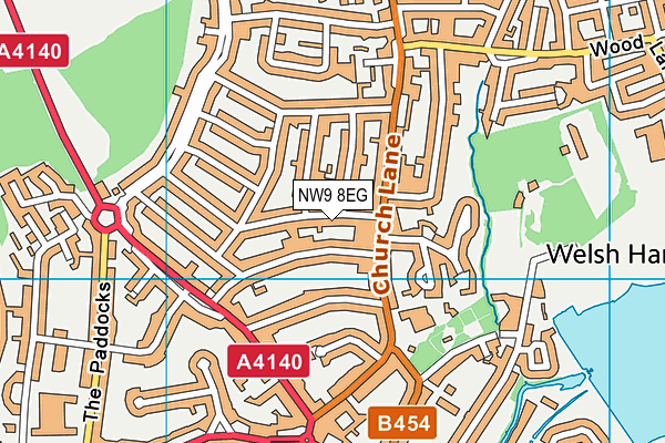 NW9 8EG map - OS VectorMap District (Ordnance Survey)