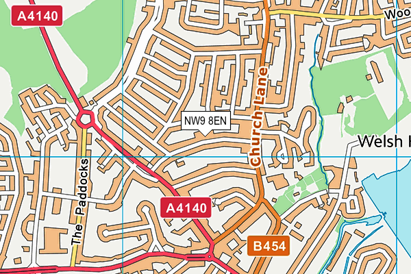 NW9 8EN map - OS VectorMap District (Ordnance Survey)