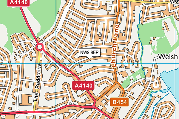 NW9 8EP map - OS VectorMap District (Ordnance Survey)