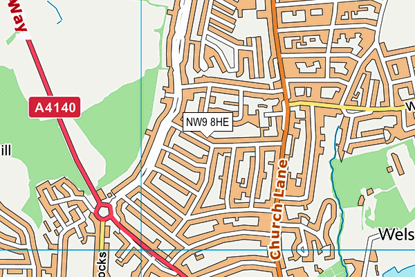 NW9 8HE map - OS VectorMap District (Ordnance Survey)