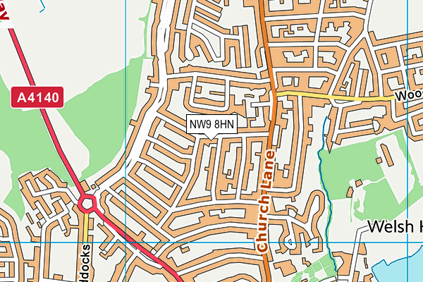NW9 8HN map - OS VectorMap District (Ordnance Survey)