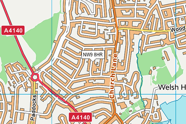 NW9 8HR map - OS VectorMap District (Ordnance Survey)