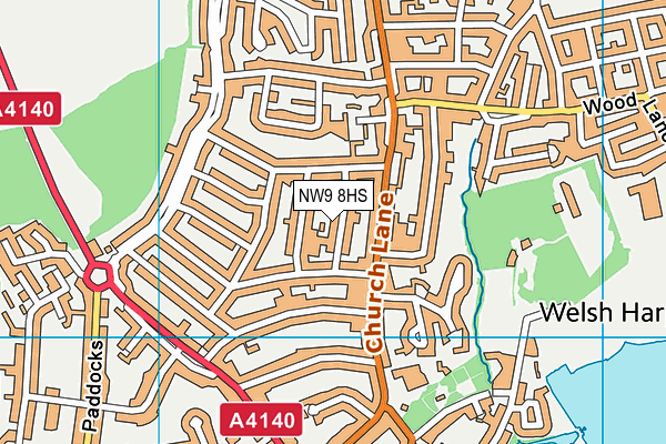 NW9 8HS map - OS VectorMap District (Ordnance Survey)
