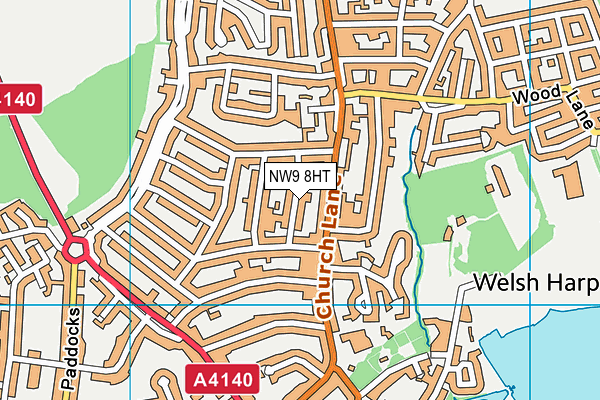 NW9 8HT map - OS VectorMap District (Ordnance Survey)