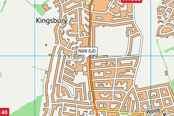 Fryent Primary School map (NW9 8JD) - OS VectorMap District (Ordnance Survey)
