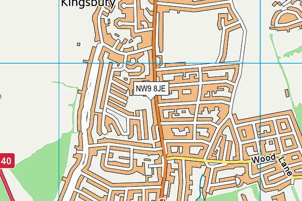 NW9 8JE map - OS VectorMap District (Ordnance Survey)