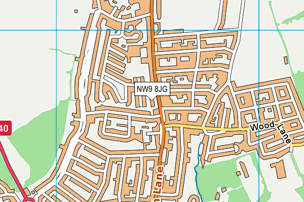 NW9 8JG map - OS VectorMap District (Ordnance Survey)