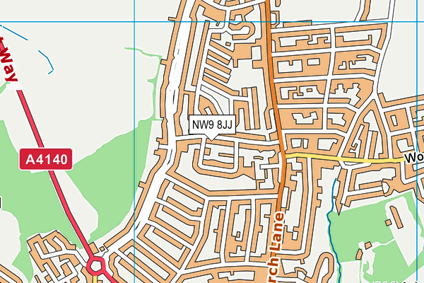 NW9 8JJ map - OS VectorMap District (Ordnance Survey)
