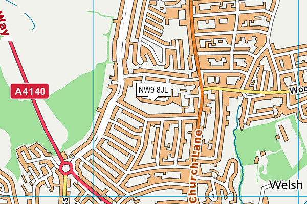 NW9 8JL map - OS VectorMap District (Ordnance Survey)