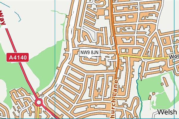 NW9 8JN map - OS VectorMap District (Ordnance Survey)