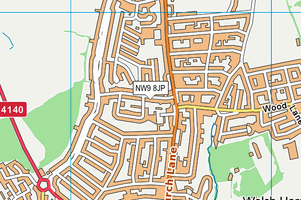 NW9 8JP map - OS VectorMap District (Ordnance Survey)