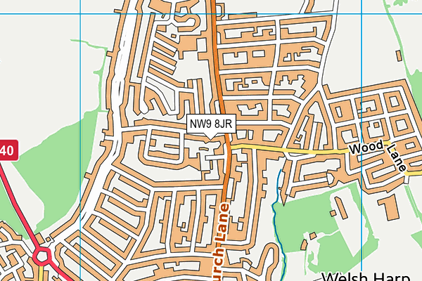 NW9 8JR map - OS VectorMap District (Ordnance Survey)
