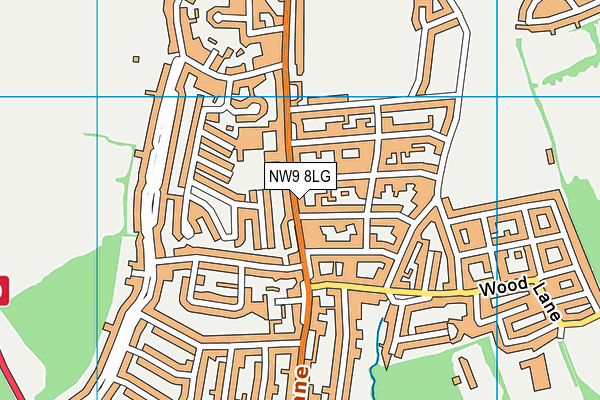 NW9 8LG map - OS VectorMap District (Ordnance Survey)