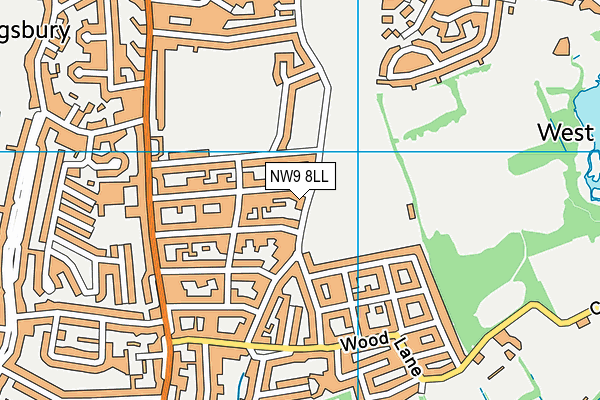 NW9 8LL map - OS VectorMap District (Ordnance Survey)