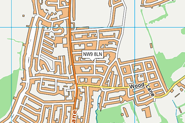 NW9 8LN map - OS VectorMap District (Ordnance Survey)