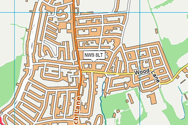 NW9 8LT map - OS VectorMap District (Ordnance Survey)