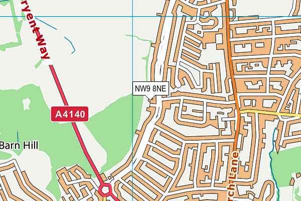 NW9 8NE map - OS VectorMap District (Ordnance Survey)