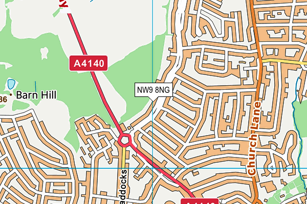 NW9 8NG map - OS VectorMap District (Ordnance Survey)