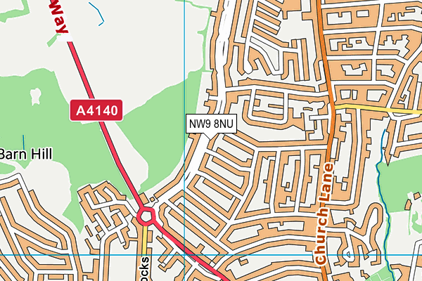 NW9 8NU map - OS VectorMap District (Ordnance Survey)