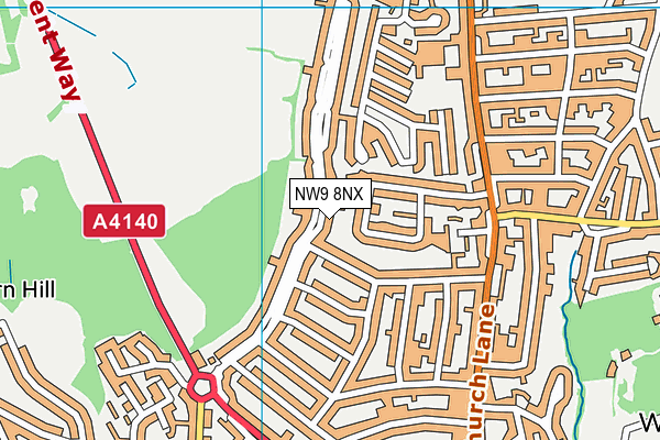 NW9 8NX map - OS VectorMap District (Ordnance Survey)