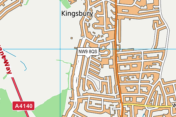 NW9 8QS map - OS VectorMap District (Ordnance Survey)