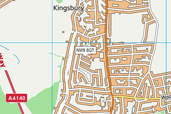 NW9 8QT map - OS VectorMap District (Ordnance Survey)