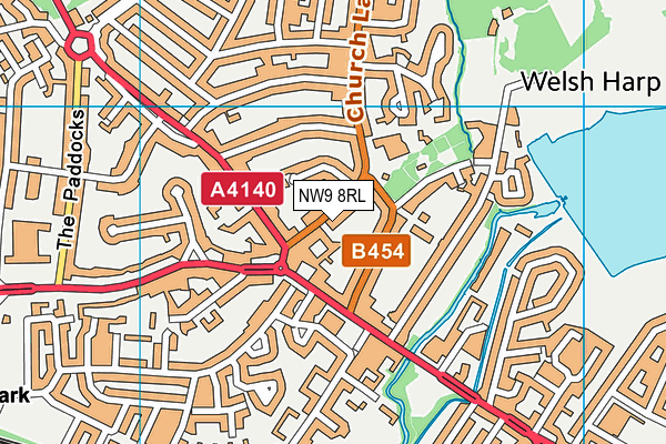 NW9 8RL map - OS VectorMap District (Ordnance Survey)